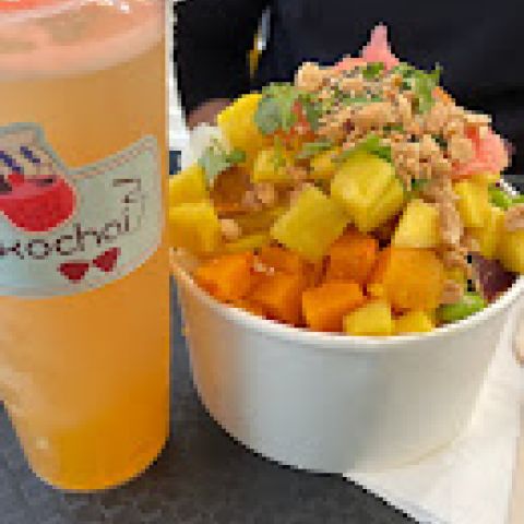 exemple de poké bowl et bubble tea