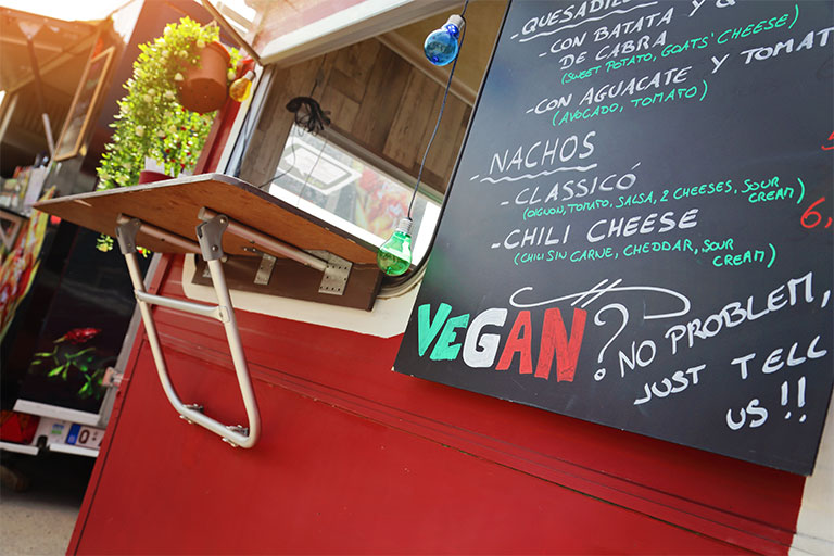 les food trucks végétariens et vegan.